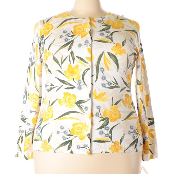 Yellow Floral Print Cardigan - Picture 1 of 2